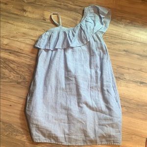 Blue+White Striped Linen Dress